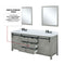 Lexora Marsyas 84" W x 22" D Ash Grey Double Bath Vanity Marble Countertop and Faucet Set