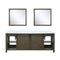 Lexora Marsyas 84 in W x 22 in D Rustic Brown Double Bath Vanity with Marble Countertop and 34 in Mirrors