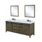 Lexora Marsyas 84 in W x 22 in D Rustic Brown Double Bath Vanity, Marble Countertop with Faucet Set and 34 in Mirrors