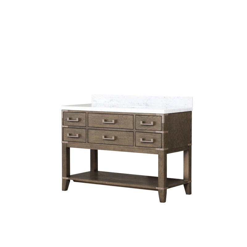 Lexora Norwalk 48 in W x 22 in D Single Bath Vanity and Carrara Marble Top