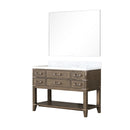 Lexora Norwalk 48 in W x 22 in D Single Bath Vanity with Carrara Marble Top and 46 in Mirror