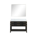 Lexora Norwalk 48 in W x 22 in D Single Bath Vanity with Carrara Marble Top and 46 in Mirror