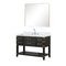 Lexora Norwalk 48 in W x 22 in D Single Bath Vanity with Carrara Marble Top Faucet Set and 46 in Mirror