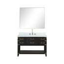 Lexora Norwalk 48 in W x 22 in D Single Bath Vanity with Carrara Marble Top Faucet Set and 46 in Mirror