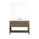 Lexora Norwalk 48 in W x 22 in D Single Bath Vanity with Carrara Marble Top Faucet Set and 46 in Mirror