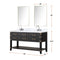 Lexora Norwalk 60 in W x 22 in D Double Bath Vanity and Carrara Marble Top