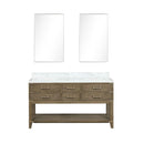 Lexora Norwalk 60 in W x 22 in D Double Bath Vanity with Carrara Marble Top and 28 in Mirrors