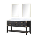 Lexora Norwalk 60 in W x 22 in D Double Bath Vanity with Carrara Marble Top and 28 in Mirrors