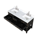 Lexora Norwalk 60 in W x 22 in D Double Bath Vanity with Carrara Marble Top Faucet Set and 28 in Mirrors