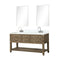 Lexora Norwalk 60 in W x 22 in D Double Bath Vanity with Carrara Marble Top Faucet Set and 28 in Mirrors