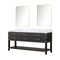 Lexora Norwalk 72 in W x 22 in D Double Bath Vanity with Carrara Marble Top and 34 in Mirrors