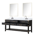 Lexora Norwalk 72 in W x 22 in D Double Bath Vanity with Carrara Marble Top Faucet Set and 34 in Mirrors