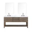 Lexora Norwalk 72 in W x 22 in D Double Bath Vanity with Carrara Marble Top Faucet Set and 34 in Mirrors