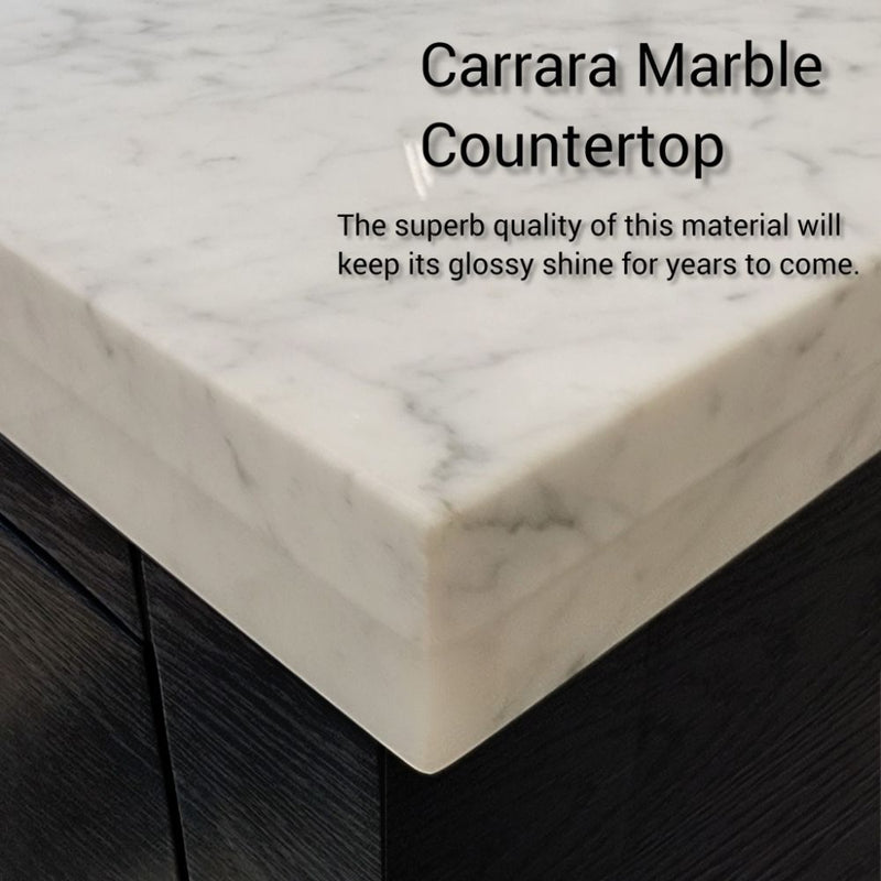 Lexora Norwalk 80 in W x 22 in D Double Bath Vanity and Carrara Marble Top