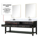 Lexora Norwalk 80 in W x 22 in D Double Bath Vanity with Carrara Marble Top and Faucet Set