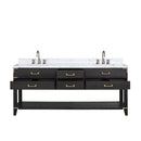 Lexora Norwalk 80 in W x 22 in D Double Bath Vanity with Carrara Marble Top and Faucet Set