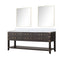 Lexora Norwalk 80 in W x 22 in D Double Bath Vanity with Carrara Marble Top and 36 in Mirrors