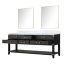 Lexora Norwalk 80 in W x 22 in D Double Bath Vanity with Carrara Marble Top and 36 in Mirrors