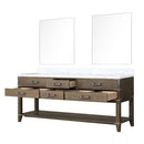 Lexora Norwalk 80 in W x 22 in D Double Bath Vanity with Carrara Marble Top and 36 in Mirrors