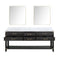 Lexora Norwalk 80 in W x 22 in D Double Bath Vanity with Carrara Marble Top and 36 in Mirrors