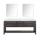 Lexora Norwalk 80 in W x 22 in D Double Bath Vanity with Carrara Marble Top and 36 in Mirrors