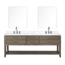 Lexora Norwalk 80 in W x 22 in D Double Bath Vanity with Carrara Marble Top Faucet Set and 36 in Mirrors