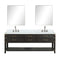 Lexora Norwalk 80 in W x 22 in D Double Bath Vanity with Carrara Marble Top Faucet Set and 36 in Mirrors