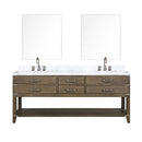 Lexora Norwalk 80 in W x 22 in D Double Bath Vanity with Carrara Marble Top Faucet Set and 36 in Mirrors