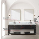 Lexora Norwalk 84 in W x 22 in D Double Bath Vanity with Carrara Marble Top and Faucet Set