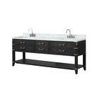 Lexora Norwalk 84 in W x 22 in D Double Bath Vanity with Carrara Marble Top and Faucet Set