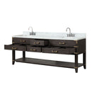 Lexora Norwalk 84 in W x 22 in D Double Bath Vanity with Carrara Marble Top and Faucet Set