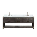 Lexora Norwalk 84 in W x 22 in D Double Bath Vanity with Carrara Marble Top and Faucet Set