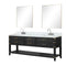 Lexora Norwalk 84 in W x 22 in D Double Bath Vanity with Carrara Marble Top and 36 in Mirrors