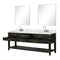 Lexora Norwalk 84 in W x 22 in D Double Bath Vanity with Carrara Marble Top Faucet Set and 36 in Mirrors