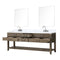 Lexora Norwalk 84 in W x 22 in D Double Bath Vanity with Carrara Marble Top Faucet Set and 36 in Mirrors