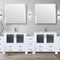 Lexora Volez 108" W x 18.25" D Double Bath Vanity with Side Cabinets and White Ceramic Top