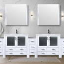 Lexora Volez 108" W x 18.25" D Double Bath Vanity with Side Cabinets and White Ceramic Top Faucet Set