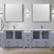 Lexora Volez 108" W x 18.25" D Double Bath Vanity with Side Cabinets White Ceramic Top and 34" Mirrors