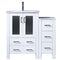 Lexora Volez 36" W x 18.25" D Single Bath Vanity with Side Cabinet White Ceramic Top and Faucet Set