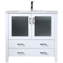 Lexora Volez 36" W x 18.25" D Bath Vanity with White Ceramic Top and Faucet Set