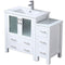 Lexora Volez 42" W x 18.25" D Single Bath Vanity with Side Cabinet with White Ceramic Top and Faucet Set