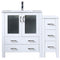 Lexora Volez 42" W x 18.25" D Single Bath Vanity with Side Cabinet with White Ceramic Top and Faucet Set