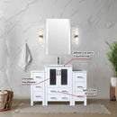 Lexora Volez 48" W x 18.25" D Single Bath Vanity with Side Cabinets White Ceramic Top and Faucet Set