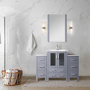 Lexora Volez 48" W x 18.25" D Single Bath Vanity with Side Cabinets White Ceramic Top and Faucet Set