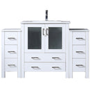 Lexora Volez 54" W x 18.25" D Single Bath Vanity with Side Cabinets with White Ceramic Top and Faucet Set