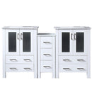 Lexora Volez 60" W x 18.25" D Double Bath Vanity Side Cabinet with White Ceramic Top