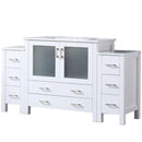 Lexora Volez 60" W x 18.25" D Double Bath Vanity with Side Cabinets and White Ceramic Top