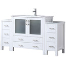 Lexora Volez 60" W x 18.25" D Double Bath Vanity with Side Cabinets and White Ceramic Top Faucet Set