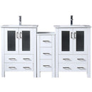 Lexora Volez 60" W x 18.25" D Double Bath Vanity with Side Cabinets and White Ceramic Top Faucet Set