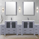 Lexora Volez 96" W x 18.25" D Double Bath Vanity with Side Cabinets with White Ceramic Top and Faucet Set